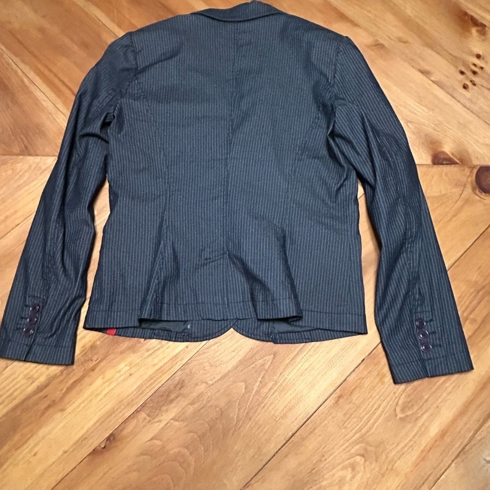 Vintage Red Label Esprit Black Pinstripe Blazer juniors size large - Picture 5 of 12